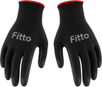 240 Pieces Durable Black Work Gloves with Textured Grip for Construction and Gardening
