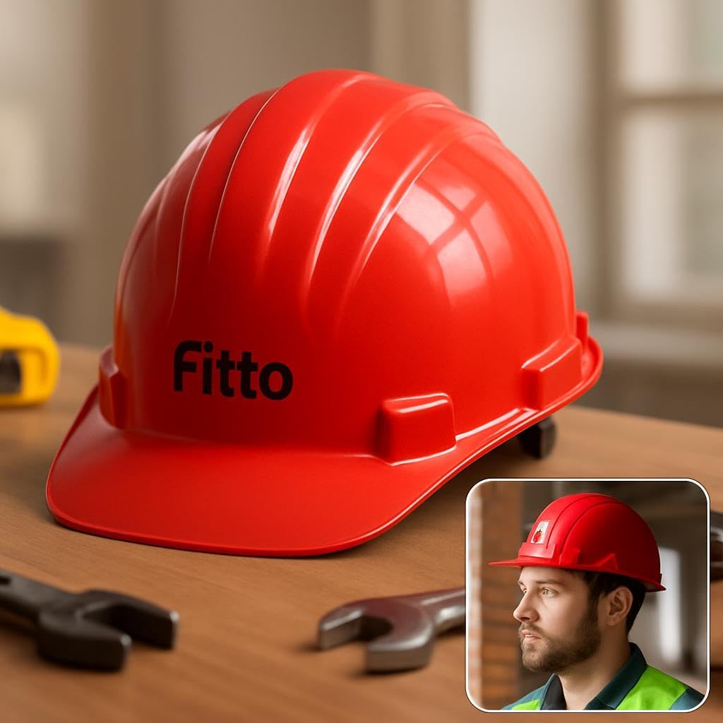 96 Pieces Red Hard Hats for Construction Safety (Durable Head Protection)