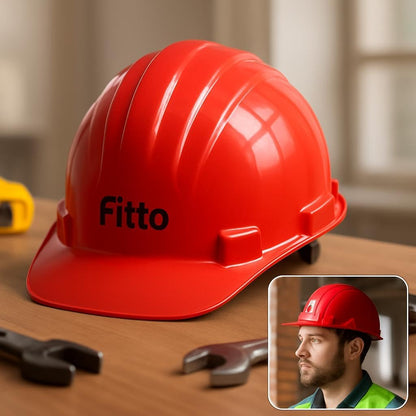 Red Hard Hat for Construction Safety, Durable Head Protection