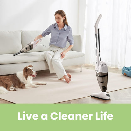 2-in-1 Handheld & Stick Vacuum Cleaner, 600W, 16000Pa Suction, 5M Long Cord, Lightweight, Powerful, 0.5L Large Capacity, Ideal for Home, Carpet, and Car Cleaning