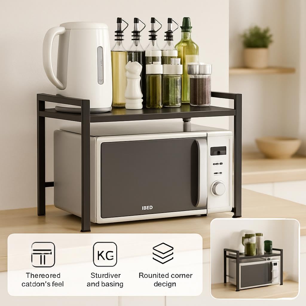 72 Pieces Metal Microwave Stands with Storage Space Above for Kitchen Organization