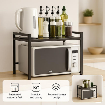 Metal Microwave Stand with Storage Space Above for Kitchen Organization