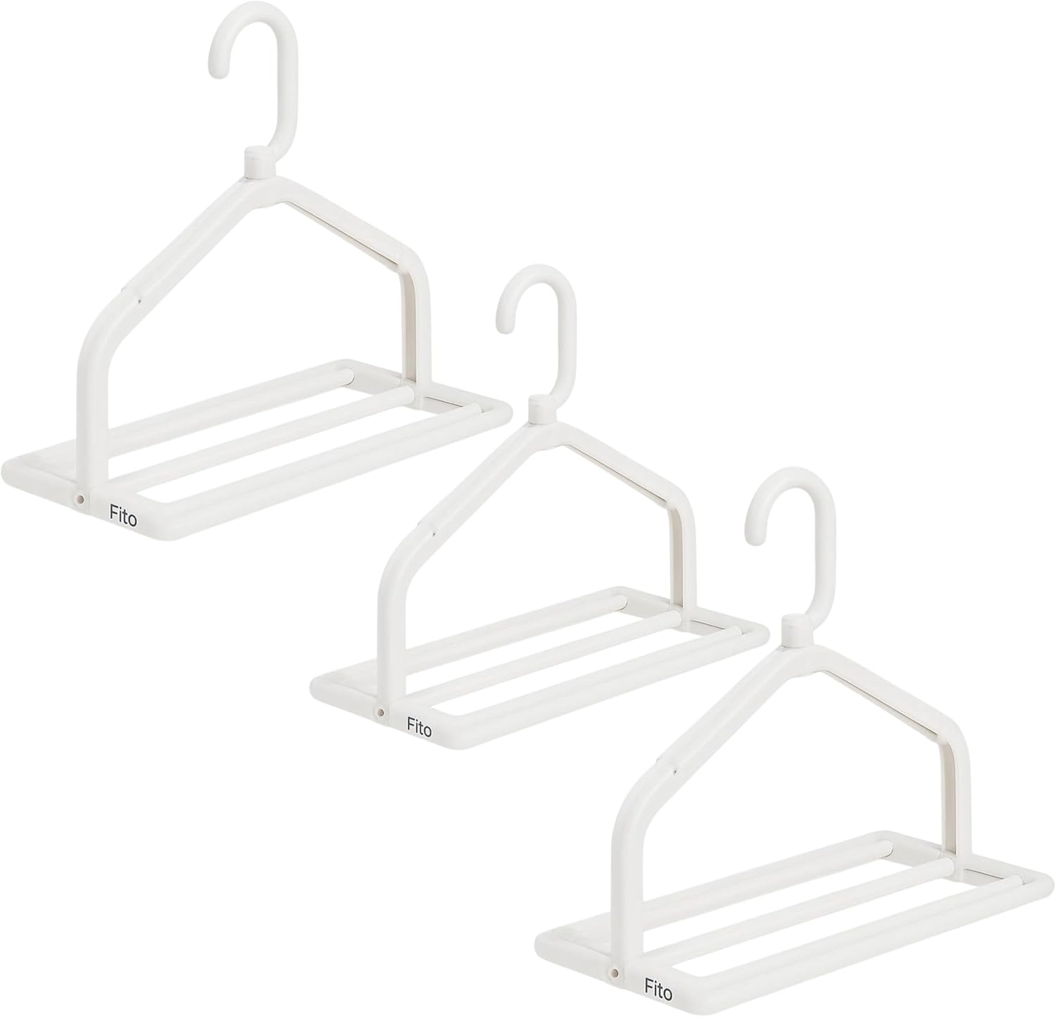 96 Pieces Retractable Folding Coat Hangers (Compact Design – White – Pack of 3)