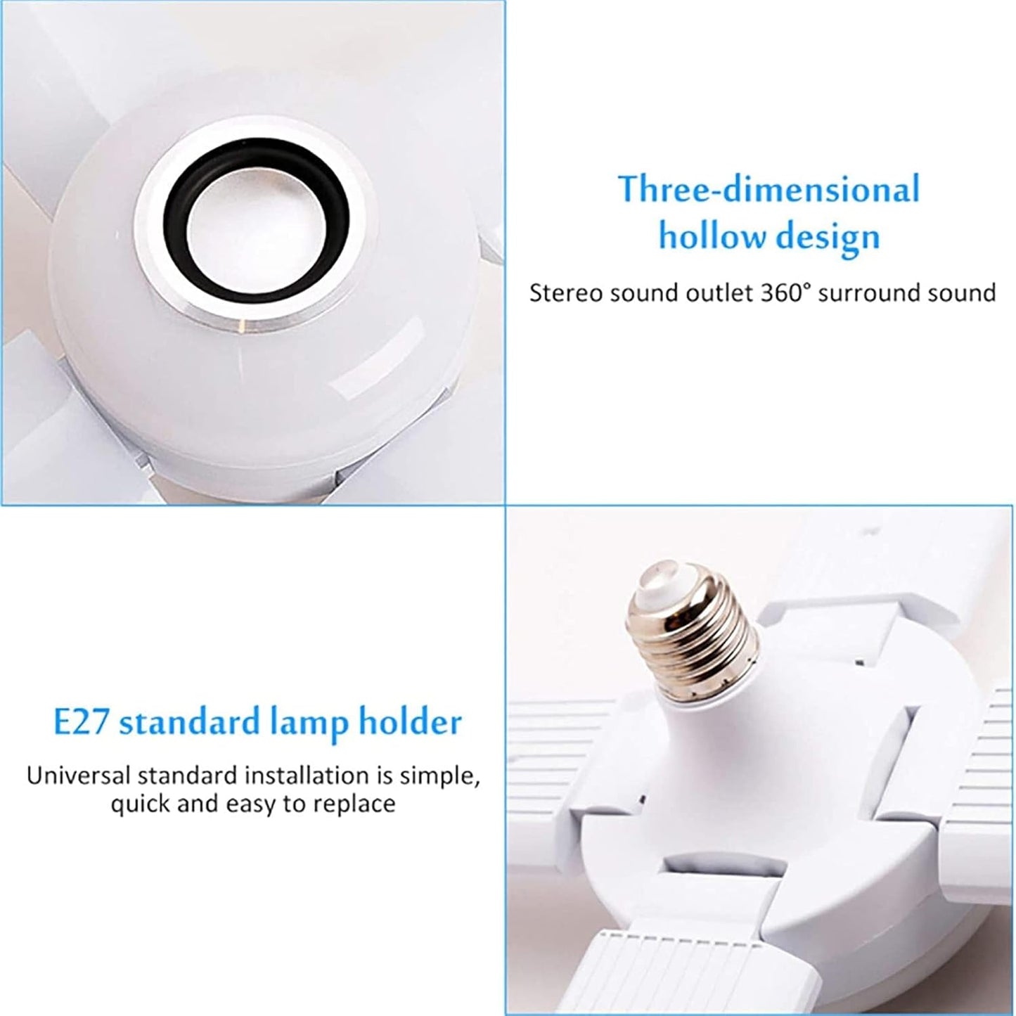 LED RGB Bluetooth Wireless Bulb, Fan Shaped, 24 Keys Remote Control, For Bedroom
