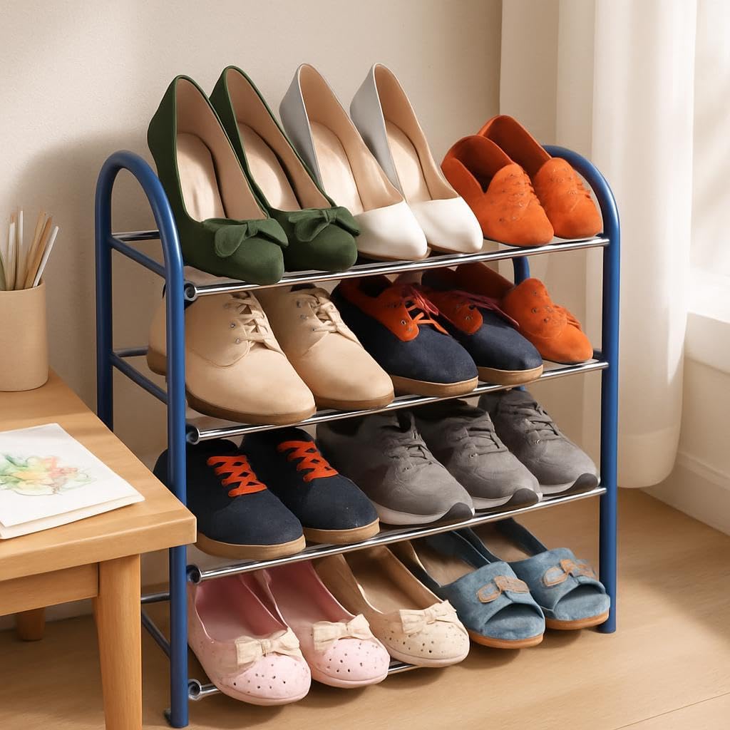 3-Tier Shoe Rack – Adjustable Storage Organizer for Closet, Entryway, Dorm, and More – Stores Up to 16 Pairs of Sneakers