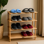 72 Pieces Wooden Shoe Rack 4 Tiers (Natural Wood Color – 63x26x67cm)
