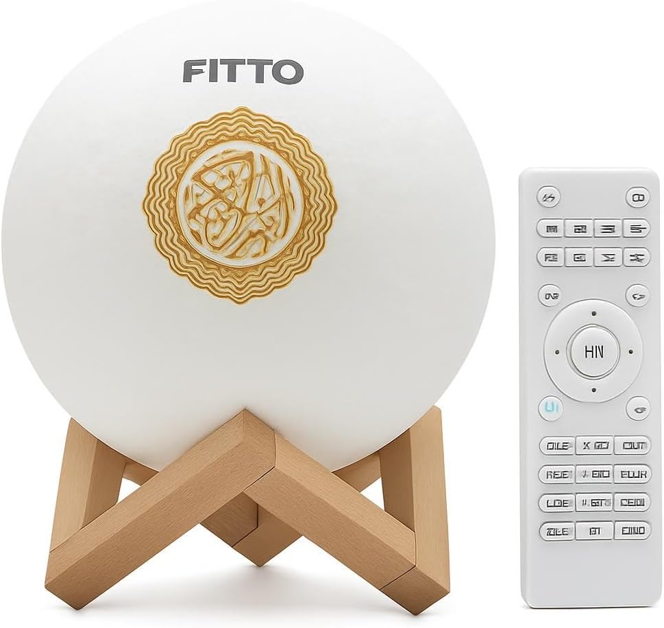 60 Pieces Quran Speaker 7-Color Moon Lamps (Smart App-Controlled Bluetooth Speaker with Quran Recitation – Tafseer & FM Radio)