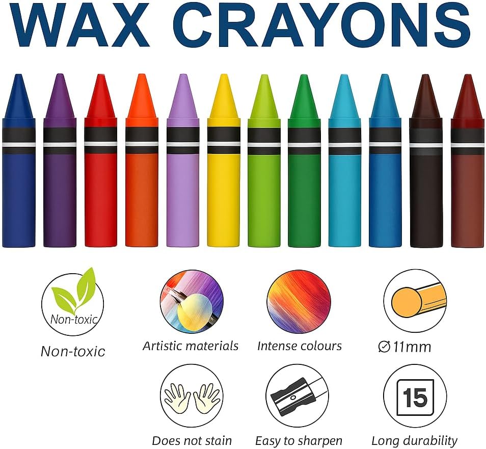 120 Pieces 12pcs Plastic Cryons Sizes (9cm 12 Colors for Crafting and Art Projects)