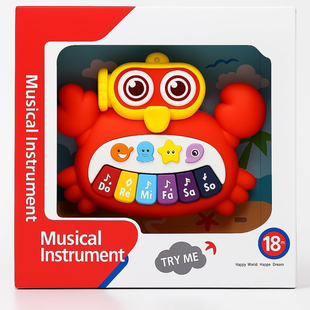 96 Pieces Baby Musical Toy Cute Crabs with Music and Lights For Babies and Toddlers