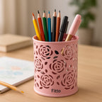 144 Pieces Pink Pen Holders (8x9cm Desk Organizer)