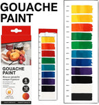 96 Pieces Gouache Paint Sets (12 Vibrant Colors – 6ml Tubes – Ideal for Artists – Students – and Hobbyists)