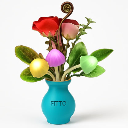 LED Night Light – 1 Pack Plug-in Rose Flower Mushroom Design with Auto Dusk to Dawn Sensor, Energy Saving, Soft Warm Glow for Bedroom, Bathroom, Living Room, Kitchen & Hallway