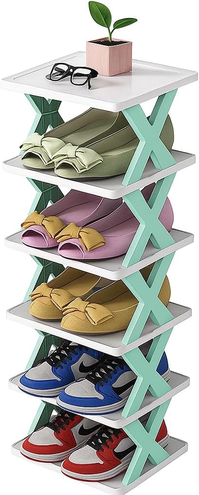 96 Pieces 6-Layer X-Shape Shoe Racks (Sturdy and Space-Saving Shoe Organizer – 3 Color Variants – Multifunctional Storage for Shoes – Boots – and More – Easy Assembly – Ideal for Entryways – Bedrooms – and Hallways)
