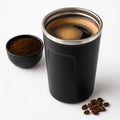 96 Pieces Gray Coffee Mugs with Lid (380ml Double Wall Insulated Stainless Steel Mug – Travel-Friendly – Leak-Proof Coffee Cup for Hot & Cold Beverages – BPA-Free – Spill-Resistant Mug for Office – Home)