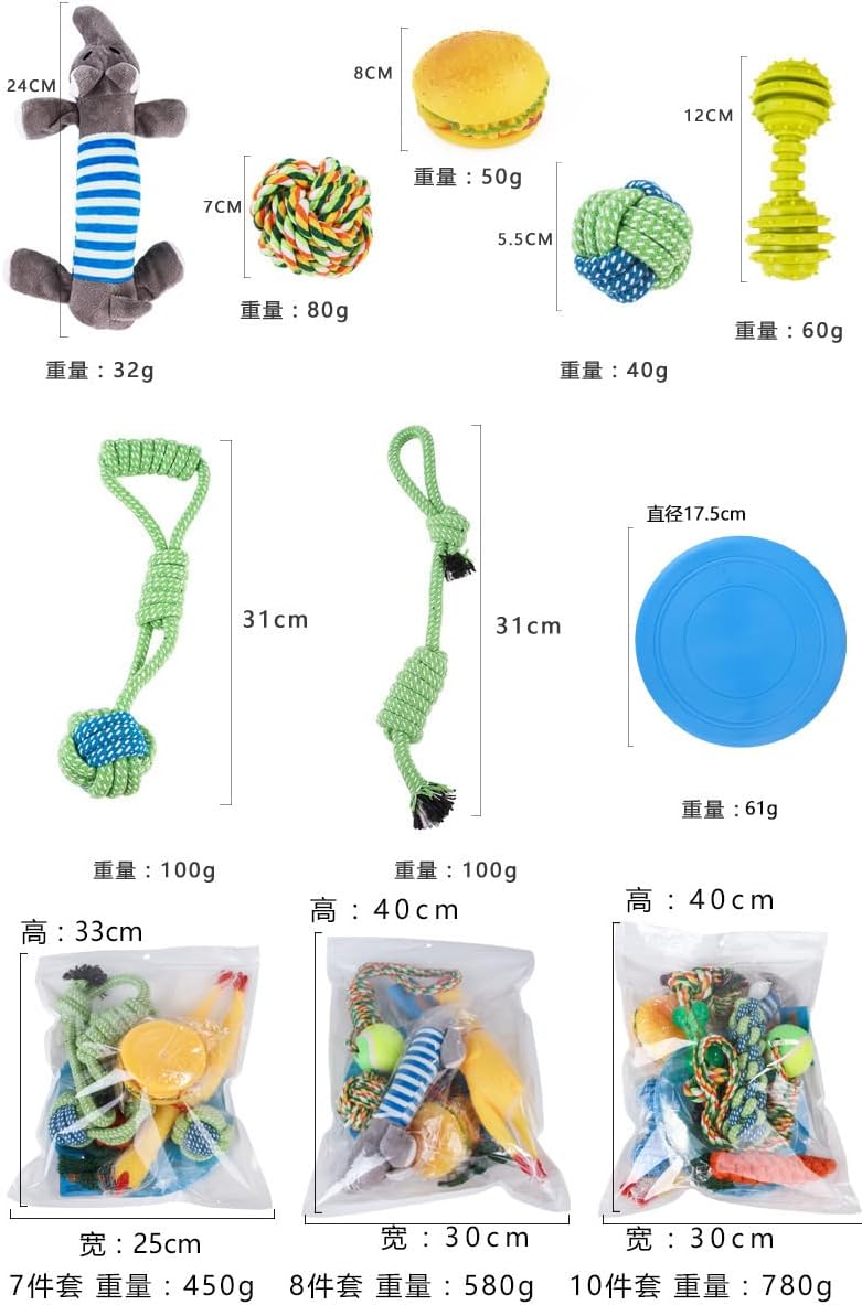 96 Pieces Dog Rope Toy Sets (Assorted Colors for Dogs pack of 10)