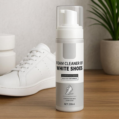 White Shoe Cleaning Spray, 200ml - Gentle and Effective Cleaner for White Sneakers, Leather, Canvas, Mesh, and Suede Shoes – Restores Shine, Removes Stains, and Prevents Yellowing