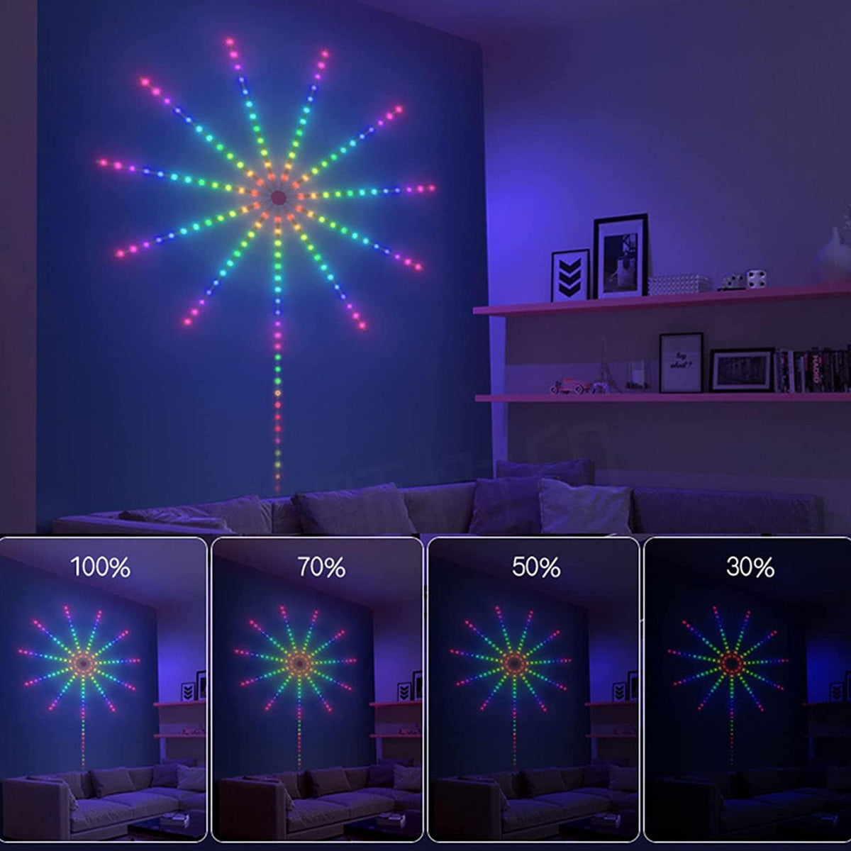 96 Pieces Wall LED Strip Lights with Remote Control - Flexible RGB Color Changing LED Strip for Home (Bedroom – Living Room – Kitchen – and Parties - 16.4ft Light Strip for Decorative Lighting)