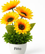 96 Pieces Artificial Sunflower Arrangement in Pots with Greenery
