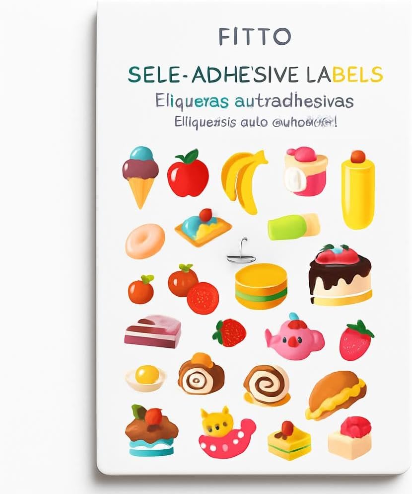 144 Pieces Food Series Self-Adhesive Labels (15x11cm – 5 Sheets for Kitchen & Pantry)