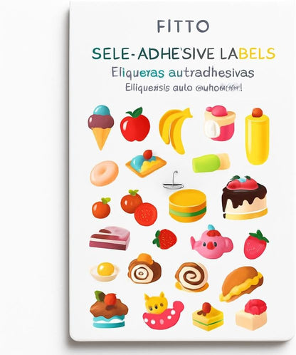 Food Series Self-Adhesive Labels 15x11cm – 5 Sheets for Kitchen & Pantry