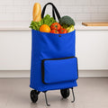 96 Pieces Blue Shopping Bags with Wheels (Large Capacity Rolling Grocery Cart – Foldable & Lightweight – Durable – Ideal for Shopping – Travel – and Outdoor Use)