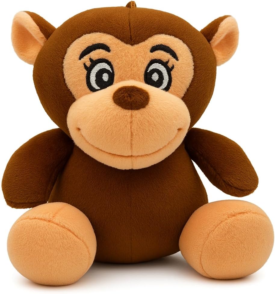 96 Pieces Stuffed Animals (Soft Plush Toys for Kids and Adults – Huggable Design – Durable – Lightweight – Ideal for Playtime – Room Décor – Gifting – Collectible Toy Enthusiasts (Monkey - Brown 16cm))