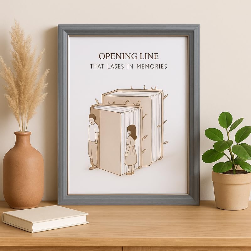 Wooden Photo Frame with Gray Border, 5x7 Inch, Decorative Picture Frame for Home and Office