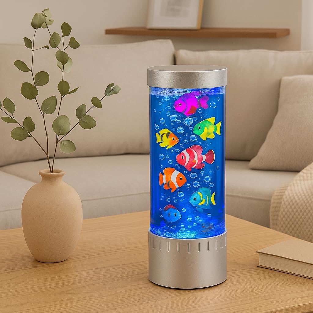 72 Pieces Bubble Fish Lamp - Colorful LED Nights for Kids' Rooms (Soothing Underwater Aquarium Effect – Ideal for Nursery Décor – Relaxation – and Sleep Aid – Great Gift Idea)