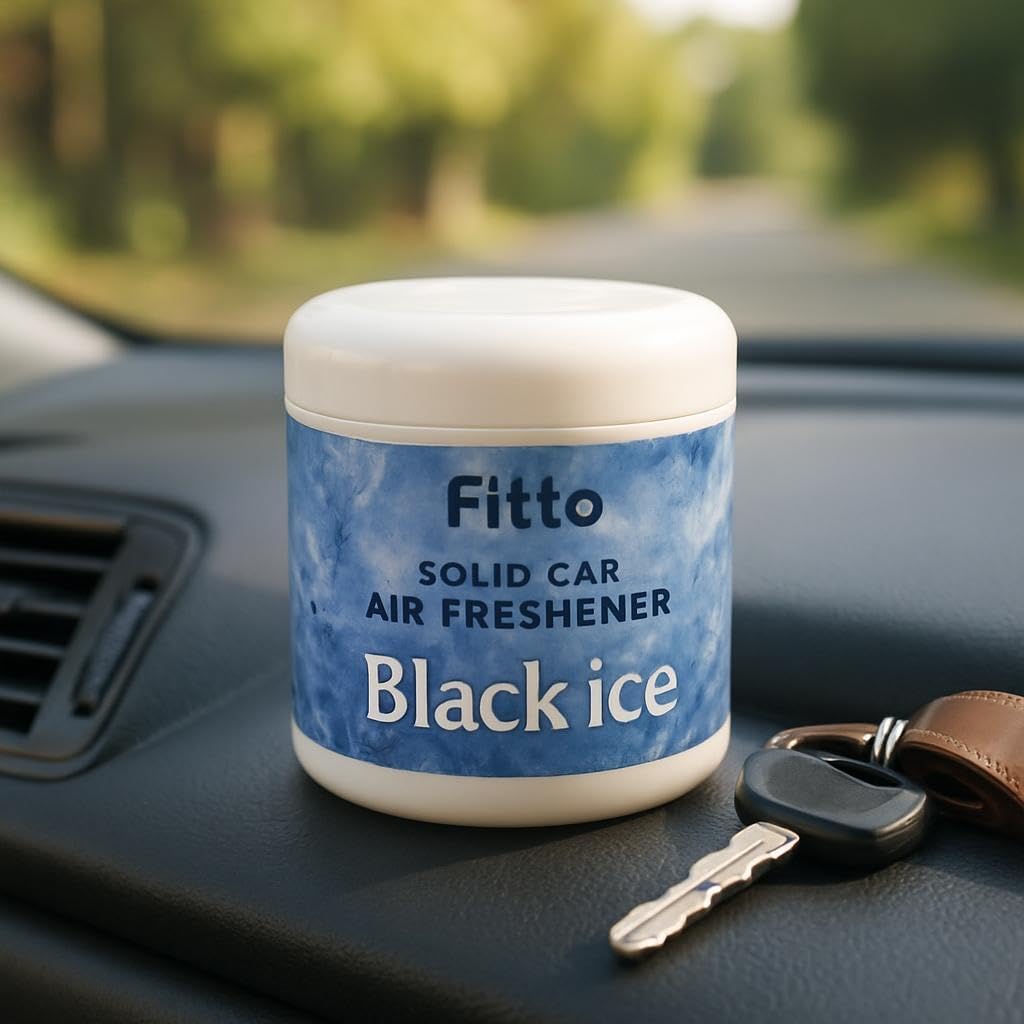 120 Pieces Solid Car Air Freshener Black ice Scents (Long Lasting Gel Odor Eliminator for Car Interior and Dashboard – 200gms)