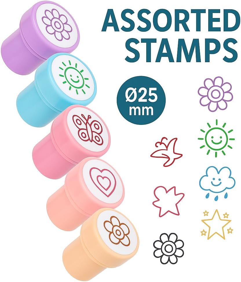 120 Pieces 6 Pieces Assorted Sky Theme Stamps (25mm)
