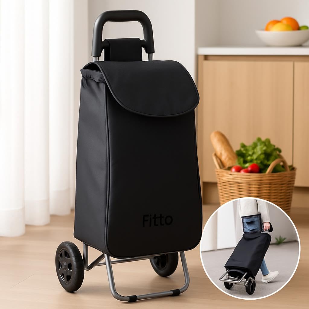 72 Pieces Shopping Trolleys with Wheels (Black Carbon Steel – 33L Capacity – 53x31x20CM)