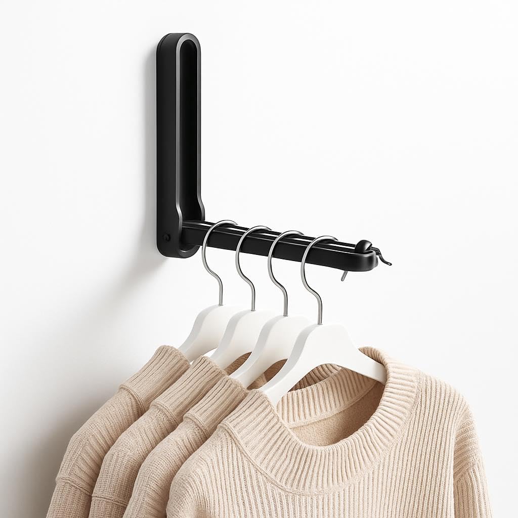 240 Pieces 90 Degree Foldable Wall-Mounted Clothes Hanger Storage Artifacts (Adhesive Type – Can hold Upto 5kg)