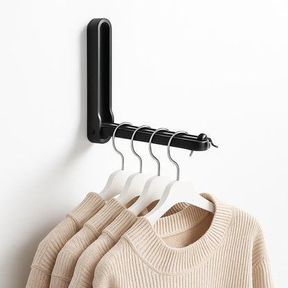 90 Degree Foldable Wall-Mounted Clothes Hanger Storage Artifact, Adhesive Type, Can hold Upto 5kg