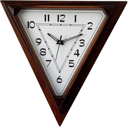 Triangle Shaped Wall Clock - Modern Geometric Design, Silent Movement, Easy to Read, Minimalist Decor for Home and Office
