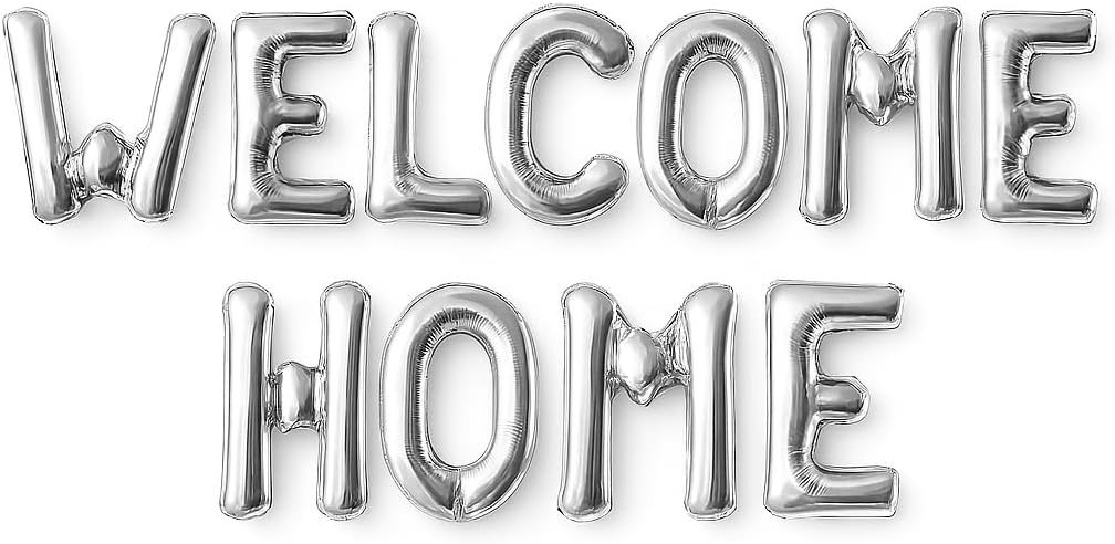144 Pieces 40cm Welcome Home Letter Balloons (Silver Alphabet Foil Mylar for Welcome Party – Home & Event Decoration – UAE)
