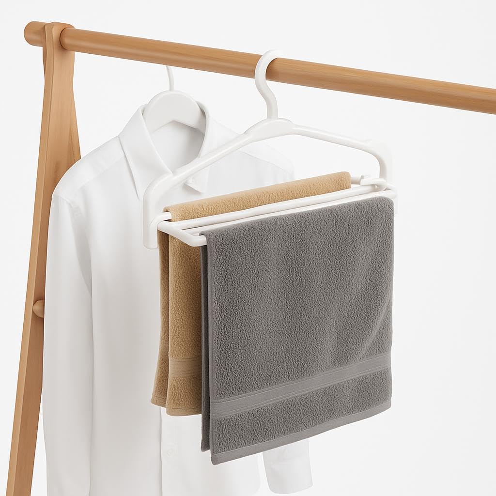 120 Pieces Retractable Folding Coat Hangers (Compact Design – White)