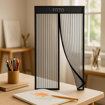 Magic Mesh Hands-Free Retractable Screen Door – Magnetic Closure, Easy Installation, Bug Protection, Fits Most Doors