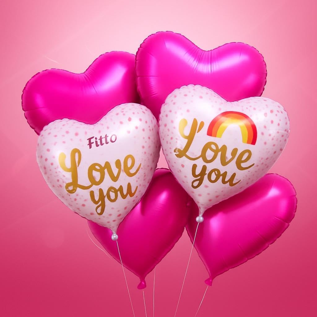 120 Pieces I Love You Foil Balloons (18 Inch Pack of 5 – Party Decoration)