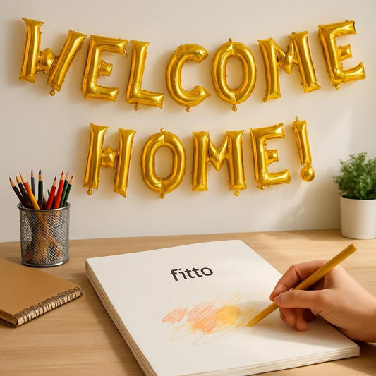 40cm Welcome Home Letter Balloons – Gold Alphabet Foil Mylar for Welcome Party, Home & Event Decoration, UAE