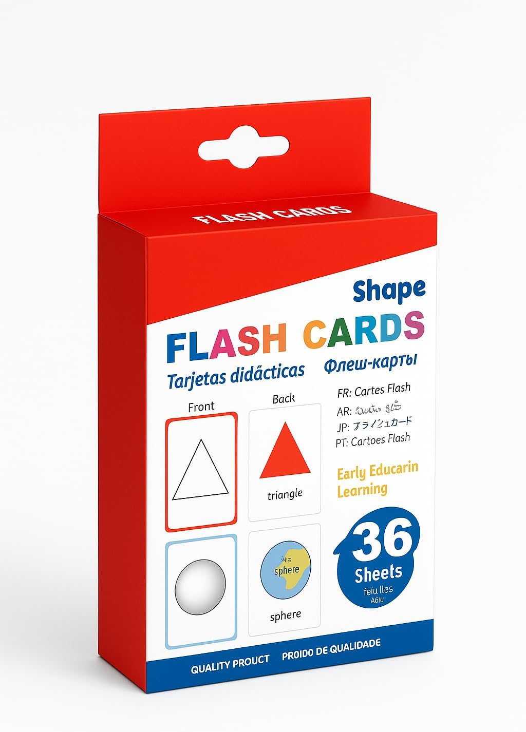 36 Sheets Shapes Series Flash Cards 12x7.7cm - Educational Learning Tools