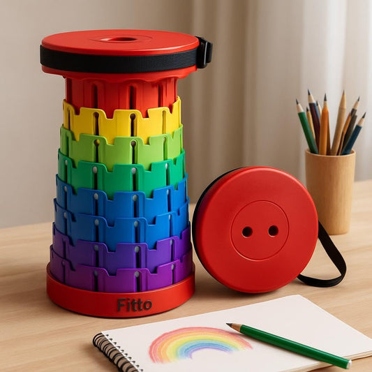 Portable Folding Telescopic Stool – Adjustable Height, Lightweight Camping Chair, 330lb Weight Capacity, Ideal for Outdoor Activities, Fishing, Hiking, BBQ, Picnic – Assorted Colors