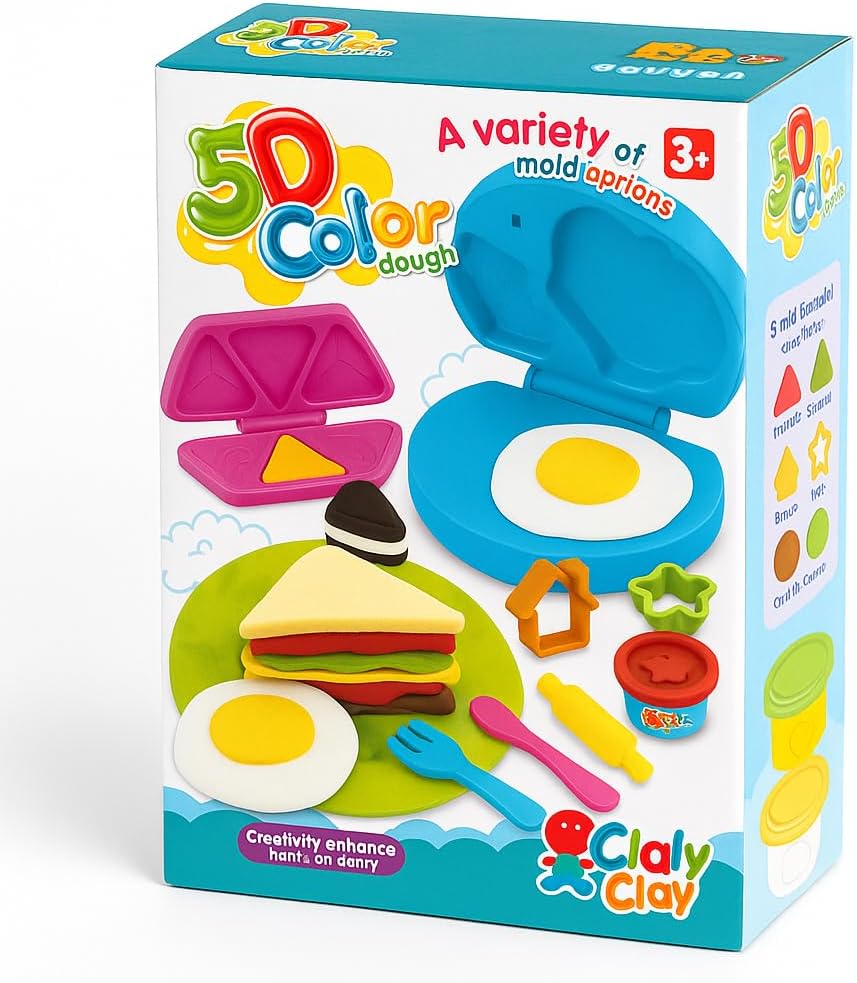 120 Pieces Non Dry Bulk Modeling Breakfast 5D Educational Toys for Kids