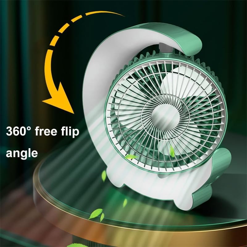 72 Pieces Desk Fans (Strong Airflow – Quiet – 3 Speed Wind – Mini Table Fan – Type-C Charging – Colorful Light – Rotatable)