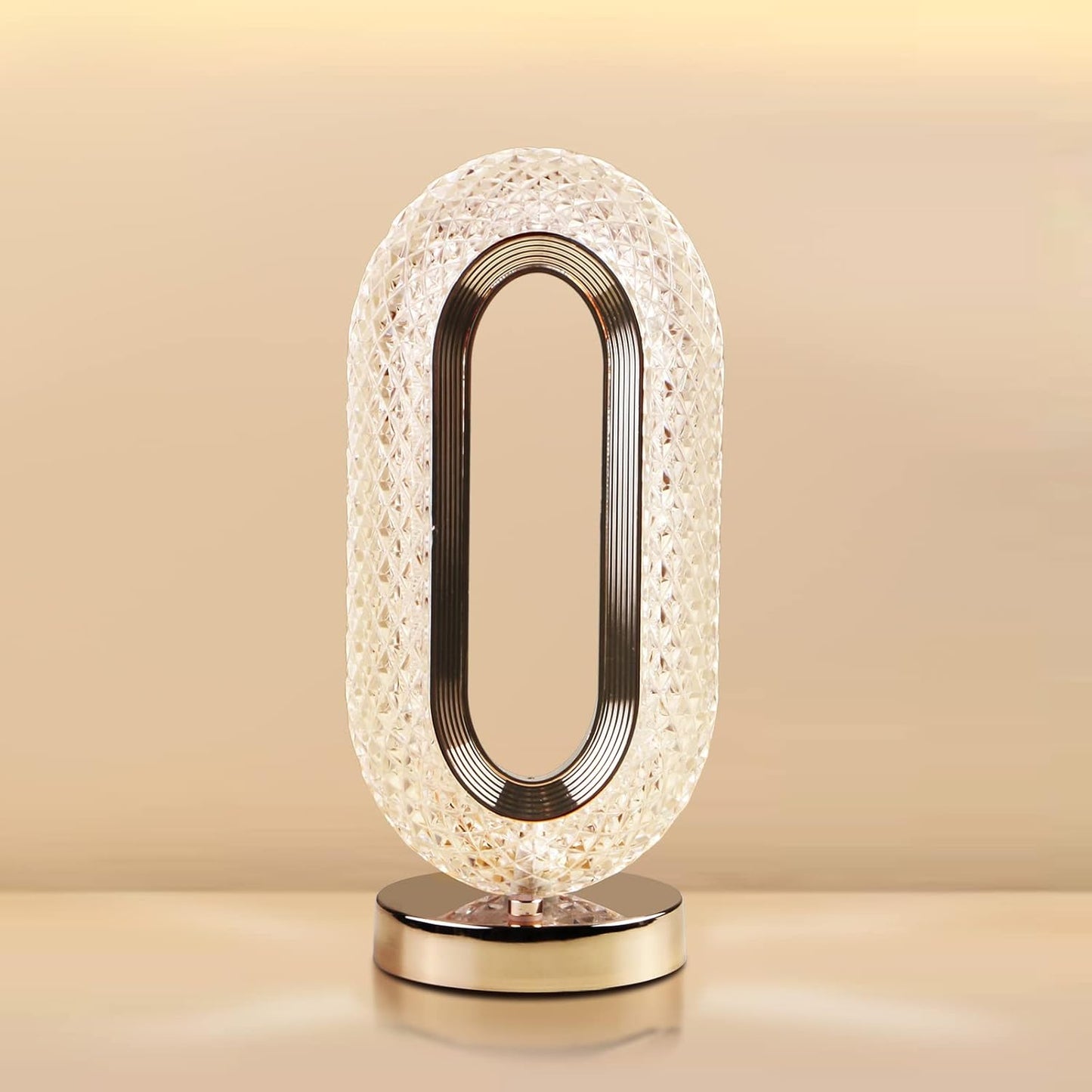 Fitto Touch Control Crystal Table Desk Lamp - Elegant LED Light with Adjustable Brightness, Dimmable Touch Sensor, Modern Decor for Office, Bedroom, Living Room, Nightstand, and Study