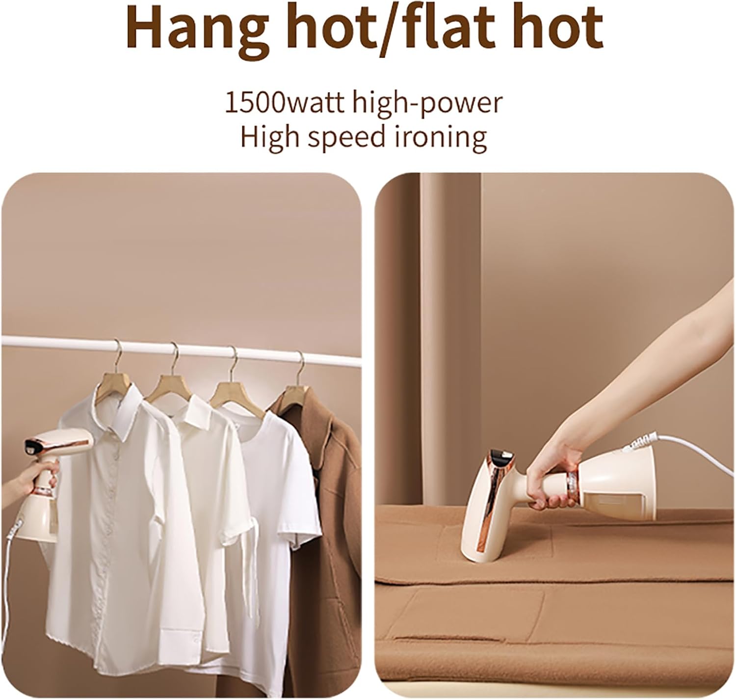 48 Pieces Professional Portable Steam Irons for Clothes (1500W - Fast Heating – Anti-Drip – Vertical Steaming – Ceramic Soleplate – Ideal for Home and Travel Use)