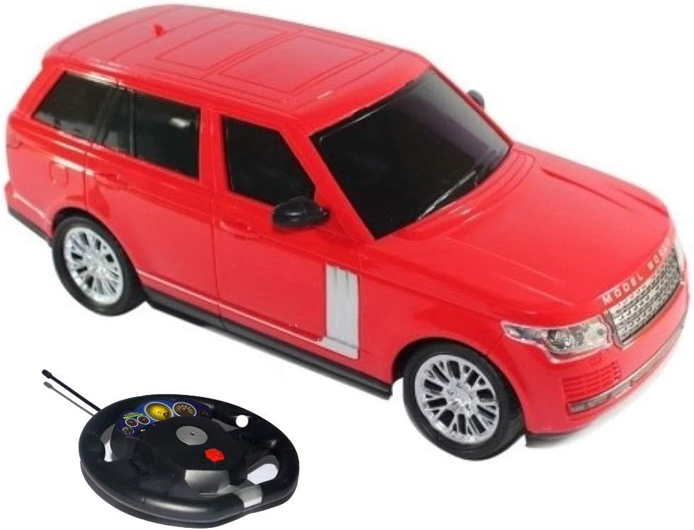 96 Pieces 1:16 Range Rover Style RC Cars (Red - Remote Control Rechargeable Toy with Steering Wheel Controller – High-Speed Racing Car for Kids and Adults – Realistic Design – 2.4GHz)