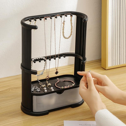 Three Layer Jewelry Storage Rack – Compact Design in White