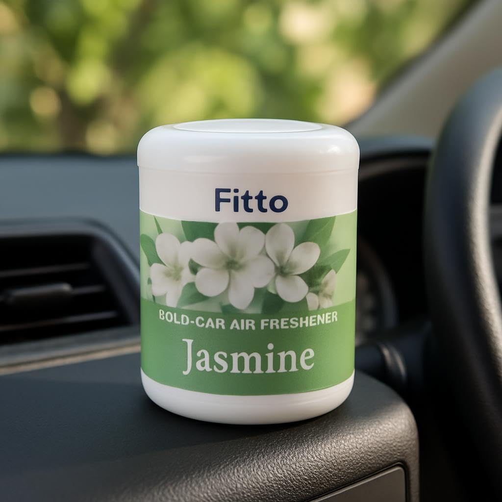 120 Pieces Solid Car Air Freshener Jasmine Scents (Long Lasting Gel Odor Eliminator for Car Interior and Dashboard – 200gms)