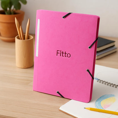 Card Board Folder for A4 Sheets 34x26cm Pink Office Organizer