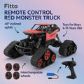 48 Pieces Remote Control Red Monster Truck 45° inclined uphill Toys for Boys 6-10 years old